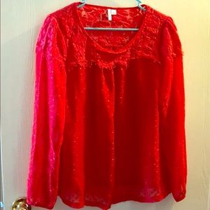 ELLE red longsleeve blouse